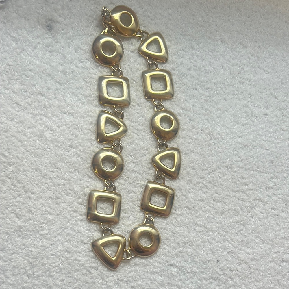 Gold Geometric Link Bracelet - Picture 3 of 3